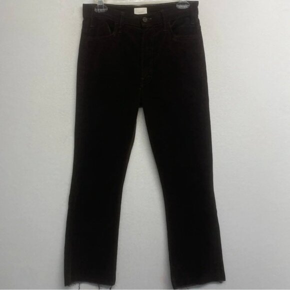 MOTHER Mole Corduroy The Hustler Ankle Fray Brown Retro Flare Crop Pant 28 - Picture 4 of 12